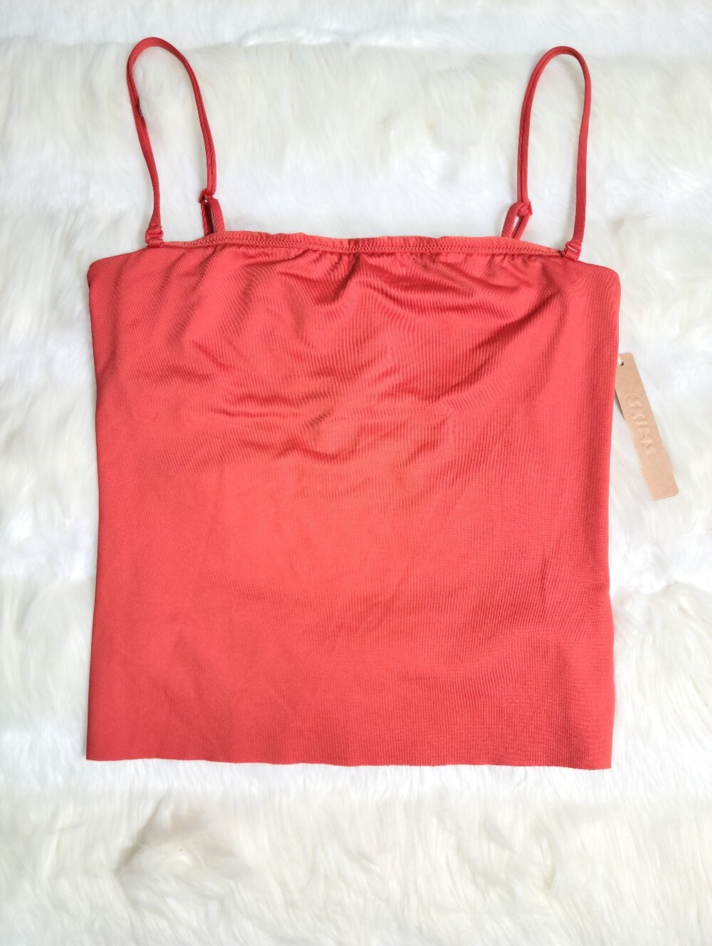 SKIMS Classic Swim Convertible Bandeau Top Red Terra Women XS NEW